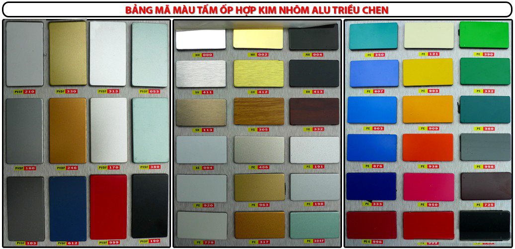 bảng màu tấm alu triều chen