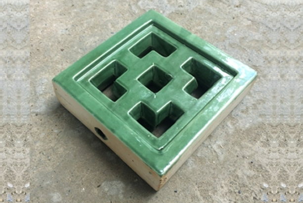 Gạch thông gió Cube men xanh đồng cổ TG - U30