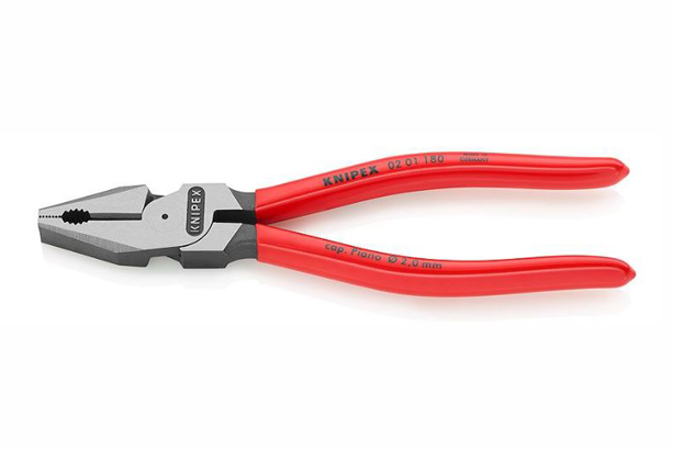 Kìm đa năng lưỡi cắt 63 HRC dài 180mm, tay nhựa đỏ