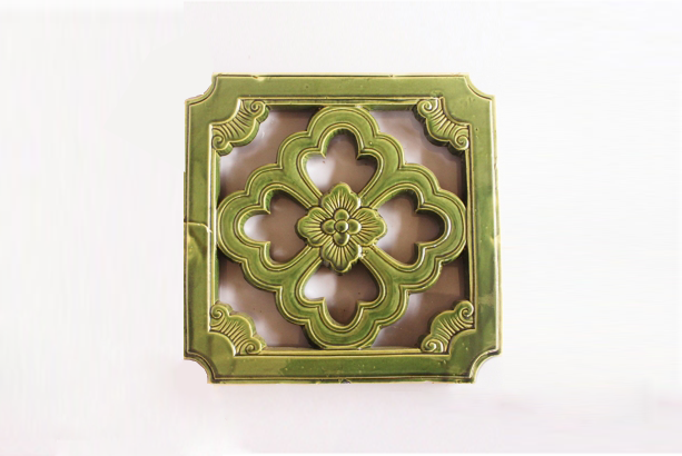 Gạch thông gió hoa bưởi men xanh đồng cổ 40x40 cm