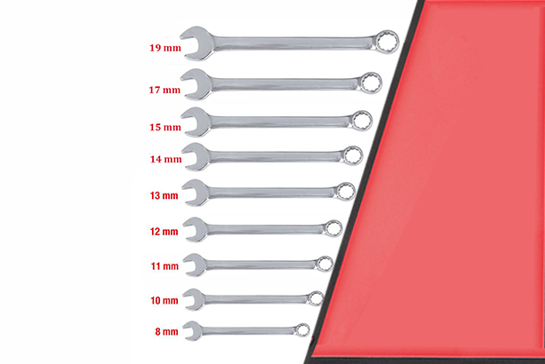 Bộ cờ lê vòng miệng chống ăn mòn 9 chi tiết Kstools