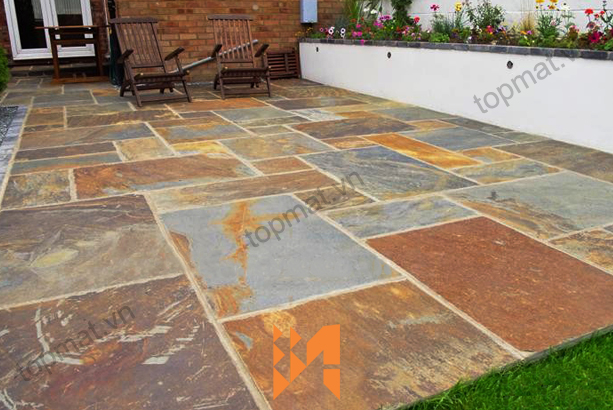 Đá Slate đa sắc Lai CHâu - đá tự nhiên lát sân vườn