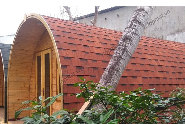 Ngói bitum đa tầng màu đỏ Cana