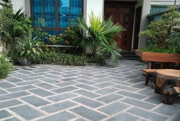 Đá xanh Thanh Hóa mài mặt lát sân