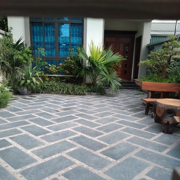 Đá xanh rêu mài lát sân