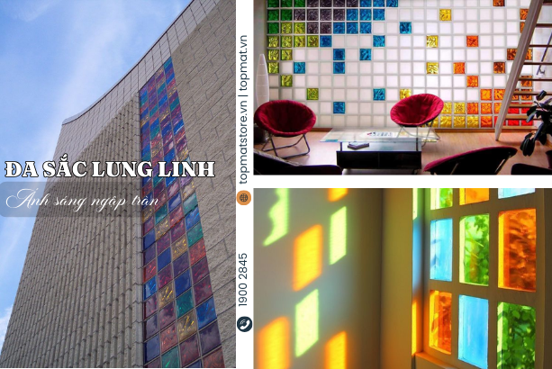 Gạch kính màu lấy sáng tạo hiệu ứng ánh sáng rực rỡ