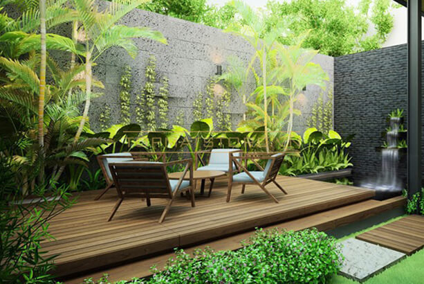 Đá ong xám sử dụng cho nhà hàng gần gũi và tinh tế